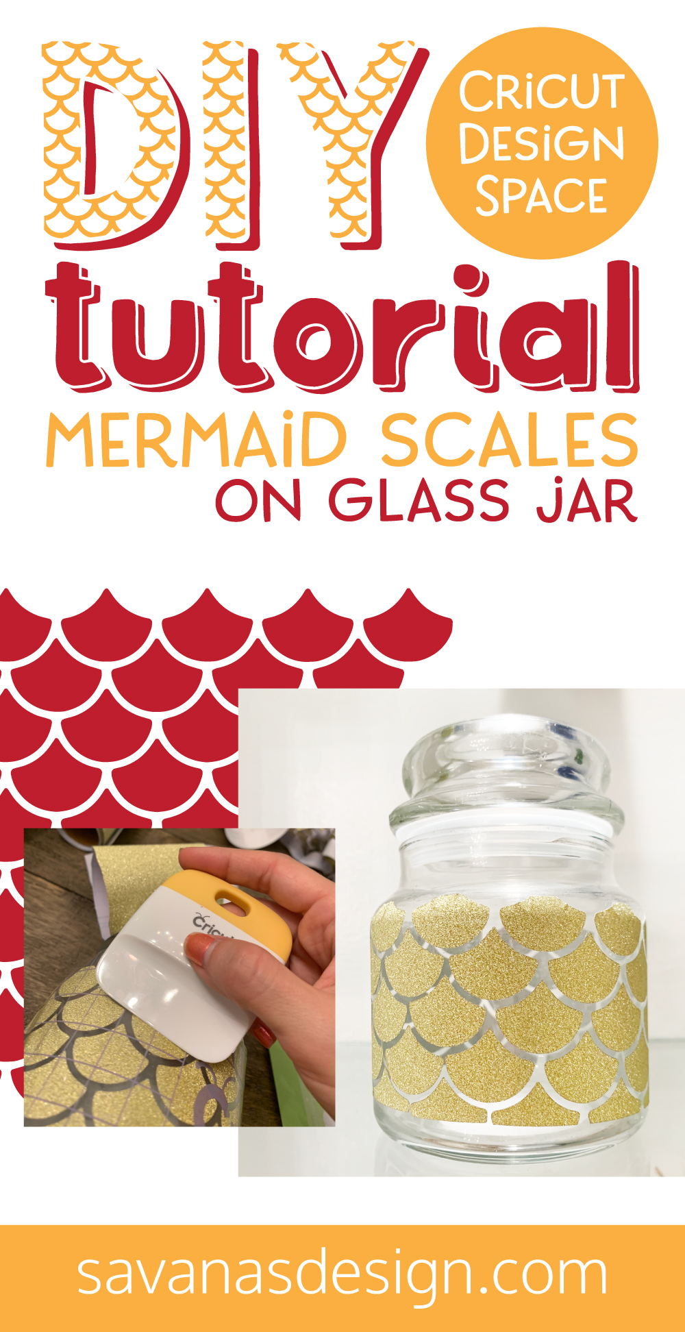 Mermaid Scale DIY Glass Jar Tutorial