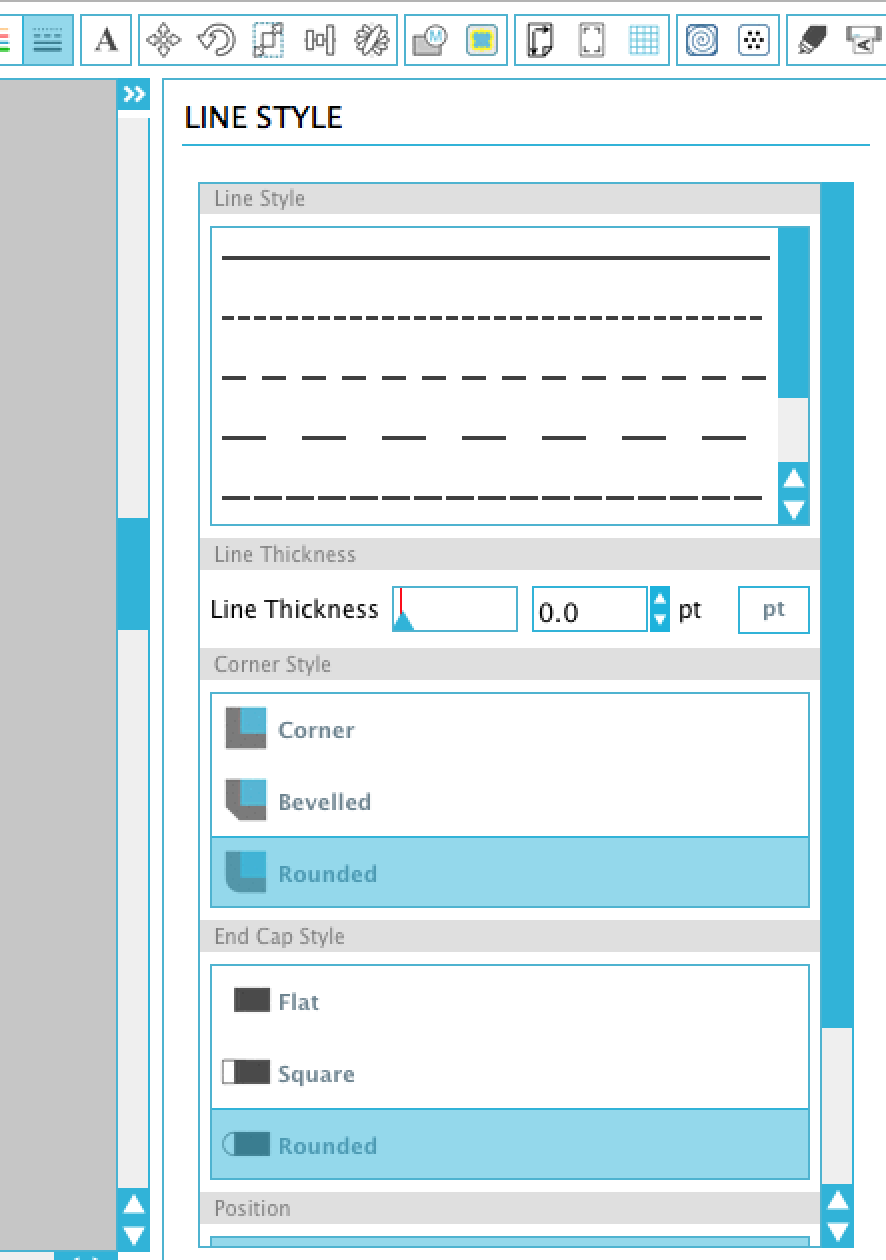 Silhouette Line Style Dialog Box