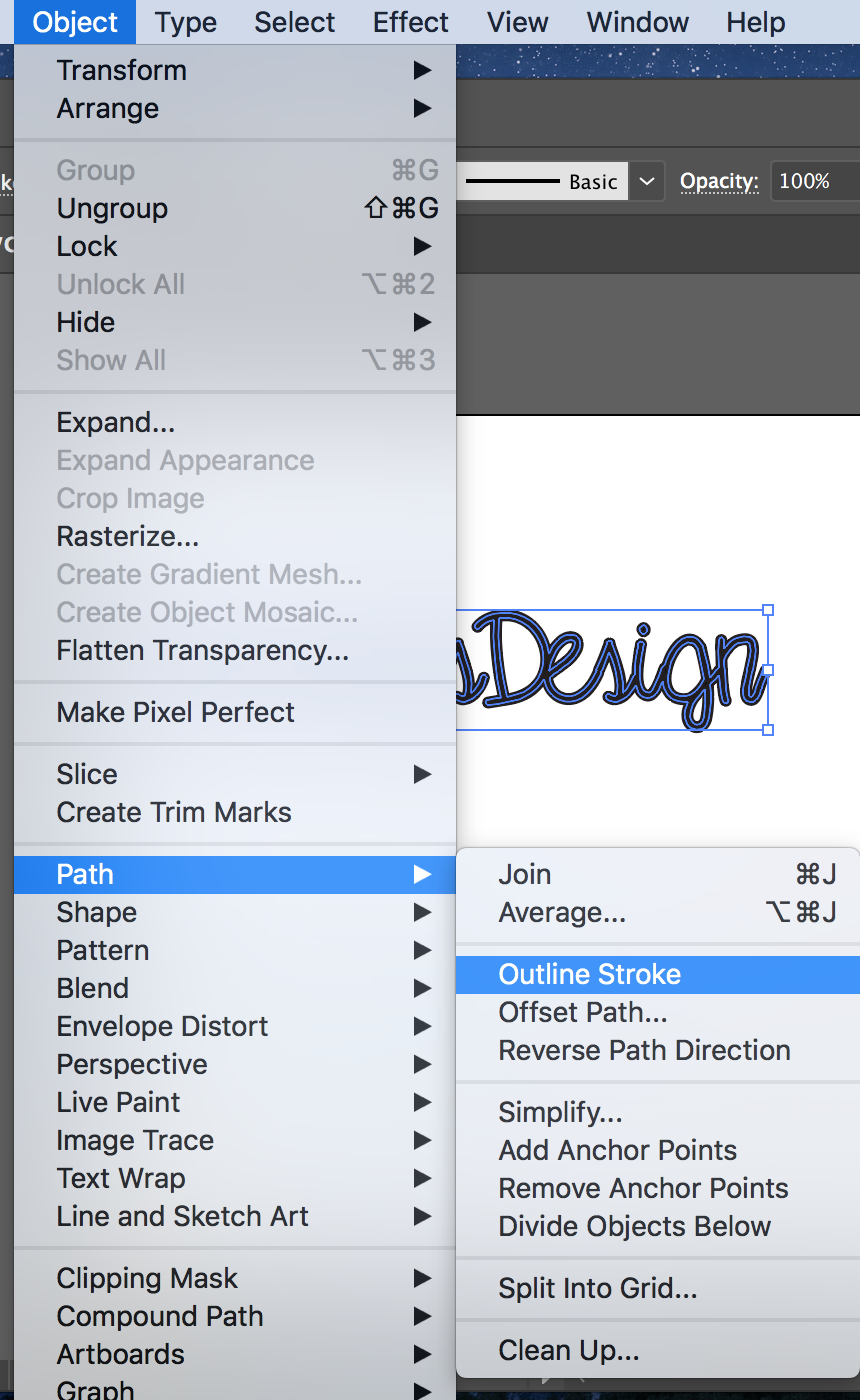 Illustrator Object Path Outline Stroke