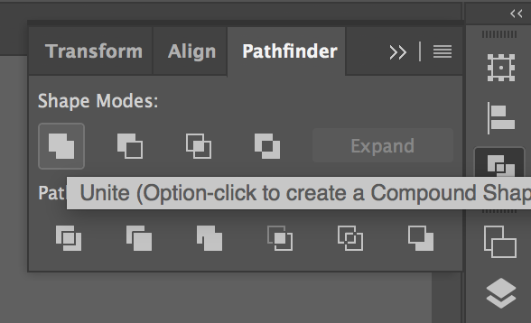 Illustrator Unite Button